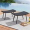 Costway Set of 2 Patio Rattan Ottoman with Padded Quick Dry Foam & Heavy-Duty Metal Legs